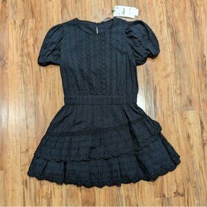Black Zara Embroidered Dress Medium M NWT